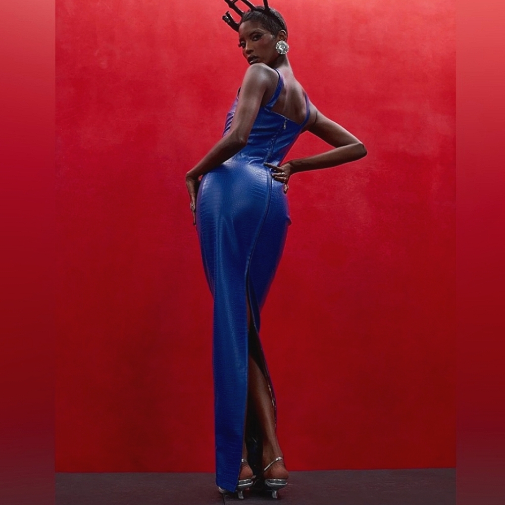 Kai Collection Vegan Leather Dress